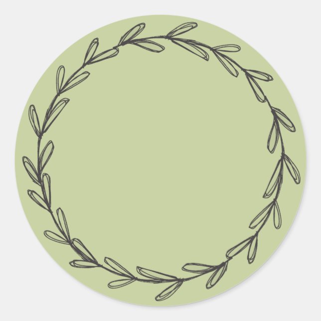 Rustic Green Jar/spice write on   Classic Round Sticker (Front)