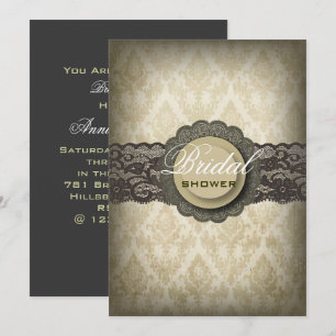Rustic Green Lace Western Country Bridal Shower Invitation