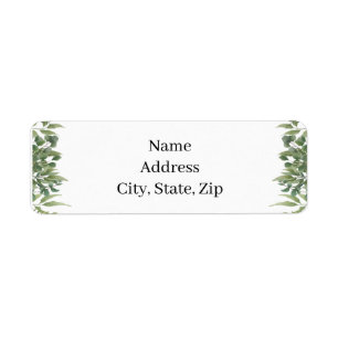 Rustic Green Leaves Greenery Foliage Address