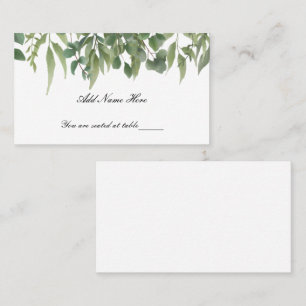 Rustic Green Leaves Greenery Foliage Table Place Card