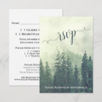 Rustic Green Pine Trees Mountain Woodland Wedding