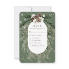 Rustic Green Pine Winter Sparkle Two Dinner