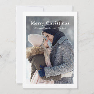 Rustic Green Plaid Merry Christmas Photo Holiday Card