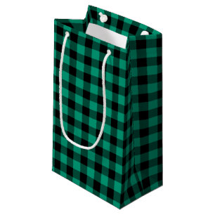 Rustic Green Plaid Pattern Small Gift Bag