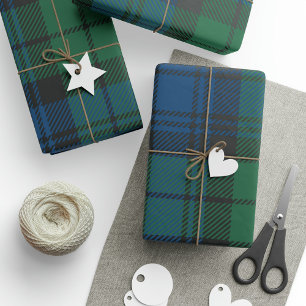 Rustic Green Plaid Rustic Clan Campbell Holiday Wrapping Paper
