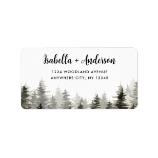 Rustic Green Trees Return Address Label