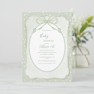 Rustic Green Vintage Baby Shower Invitation