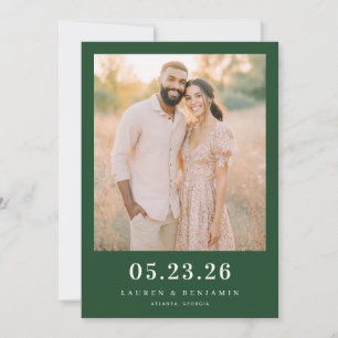 Rustic Green Vintage Floral Save The Date