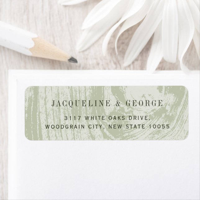Rustic Green Wood Grain Spring Mariage Adresse (En situation)