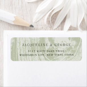 Rustic Green Wood Grain Spring Wedding Address