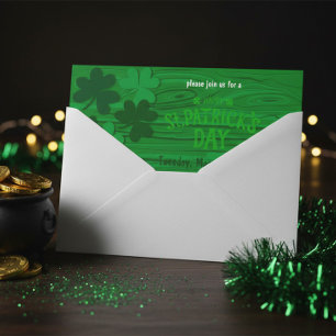 Rustic Green Wood St. Patrick’s Day Party  Invitation