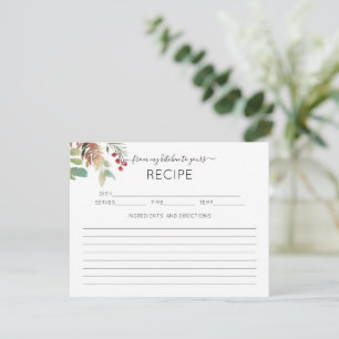Rustic Greene Bridal Shower Recipe Card