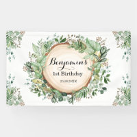 Rustic Greenery 1st First Birthday Neutral Party