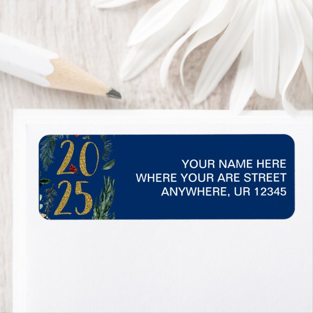 Rustic Greenery 2025 Blue New Years Holiday  (Insitu)