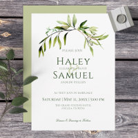 Rustic Greenery Bough Light Green Wedding