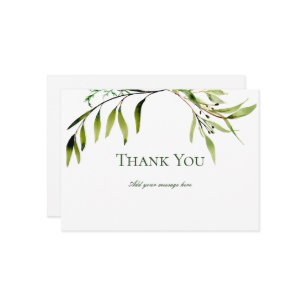 Rustic Greenery Bough Wedding Thank You Card