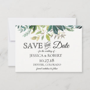 Rustic Greenery Bouquet Save The Date