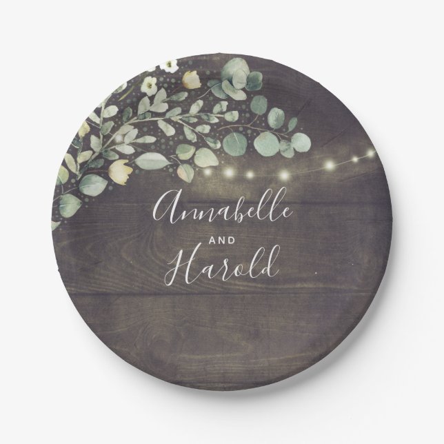 Rustic Greenery Countryside Party Paper Plate (Front)