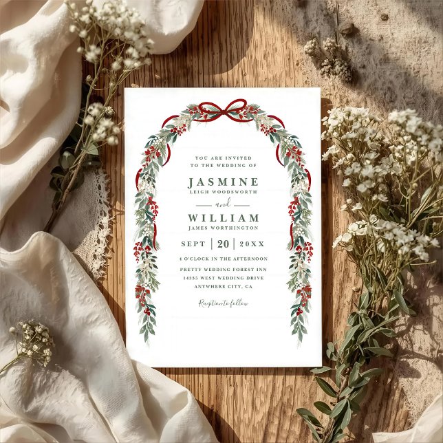 Rustic Greenery Elegant Modern QR Code Wedding Invitation (Creator Uploaded)