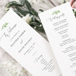 Rustic Greenery Elegant Wedding Ceremony Program<br><div class="desc">Rustic Greenery Elegant Wedding Ceremony Program</div>