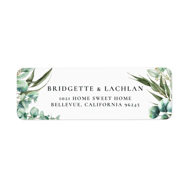 Rustic Greenery Eucalyptus Adresse Mariage (Devant)