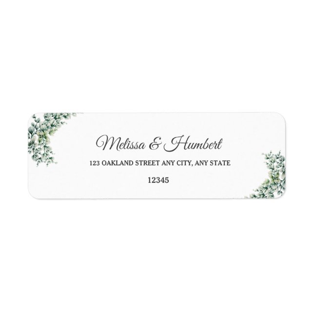 Rustic Greenery Eucalyptus Foliage Return Address (Front)