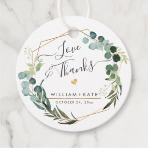 Rustic Greenery Eucalyptus Love+Thanks Favour Tags