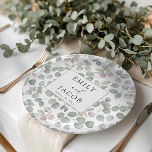 Rustic greenery Eucalyptus paper plate