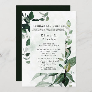 Rustic Greenery Eucalyptus Rehearsal Dinner Invitation