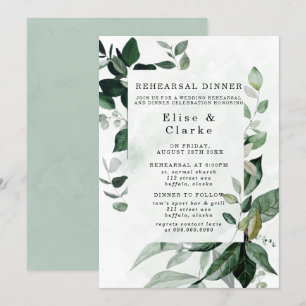Rustic Greenery Eucalyptus Rehearsal Dinner Invitation