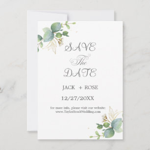   Rustic Greenery Eucalyptus Summer Wedding.  Save The Date