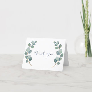 Rustic Greenery Eucalyptus Summer Wedding. Thank You Card