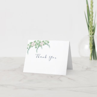 Rustic Greenery Eucalyptus Summer Wedding. Thank You Card