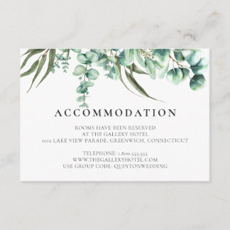 Rustic Greenery Eucalyptus Watercolor Hotel Enclosure Card