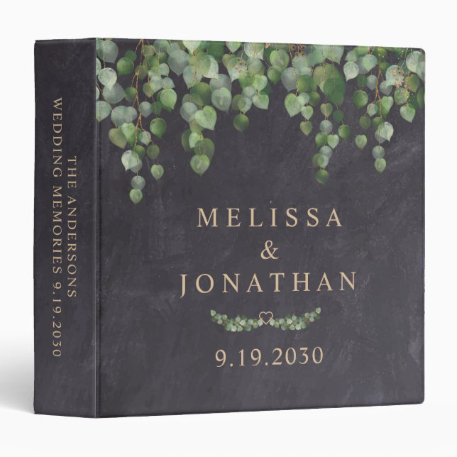 Rustic Greenery Eucalyptus Wedding Photo Album Binder (Front/Spine)