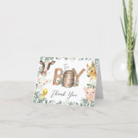 Rustic Greenery Farm Animals Baby Shower Folded