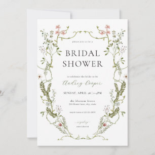 Rustic Greenery & Floral Bridal Shower Invitation