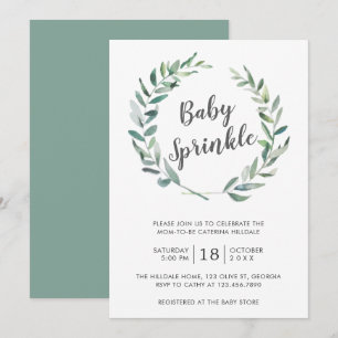 Rustic Greenery Gender Neutral Baby Sprinkle Invitation