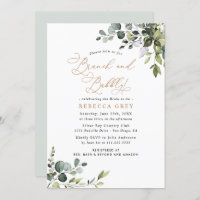 Rustic Greenery Gold Brunch & Bubbly Bridal Shower