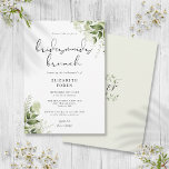 Rustic Greenery Monogram Bridesmaids Brunch Invitation<br><div class="desc">This elegant botanical greenery leaves bridesmaids brunch invitation can be personalized with your information in chic typography with your monogram initials on the reverse. Designed by Thisisnotme©</div>