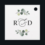 Rustic Greenery Monogram Wedding Thank You Favour Tags<br><div class="desc">Designed to coordinate with our Boho Greenery Collection,  this customizable tag,  features watercolor eucalyptus branches with calligraphy graphic text,  paired with a classy serif in black. Matching items available.</div>
