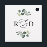 Rustic Greenery Monogram Wedding Thank You Favour Tags<br><div class="desc">Designed to coordinate with our Boho Greenery Collection,  this customizable tag,  features watercolor eucalyptus branches with calligraphy graphic text,  paired with a classy serif in black. Matching items available.</div>