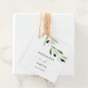 rustic greenery olive branch wedding favour tags