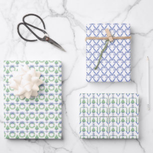 Rustic Greenery Pine Christmas Berry Holiday Boho Wrapping Paper Sheet