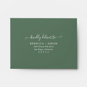 Rustic Greenery Printed Return Address RSVP Envelope