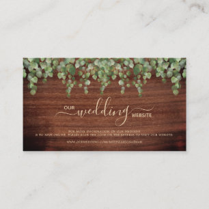 Rustic Greenery QR Code Wedding Website RSVP Card