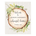 Rustic greenery rehearsal dinner welcome sign