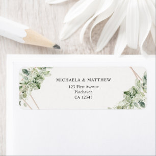 Rustic Greenery Rose Gold Wedding Return Address