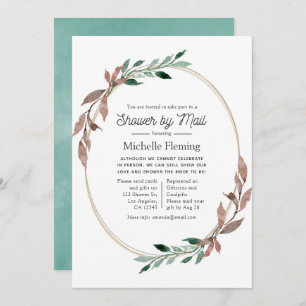 Rustic Greenery Shower by Mail Invitation