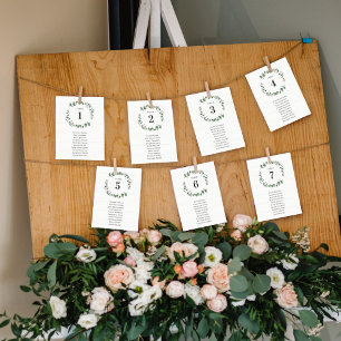 Rustic Greenery Table Seating Plan Chart Card